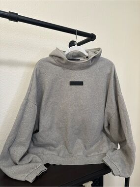 Essentials Fear of God Oversized Grey Hooded Sweatshirt